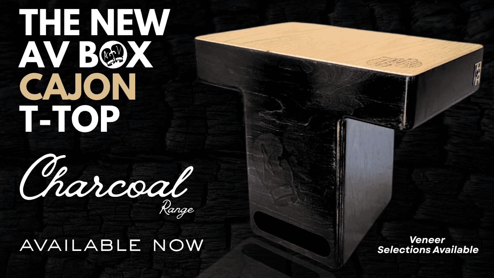 AV Box Charcoal T-Top Cajon Drum Range Available Now