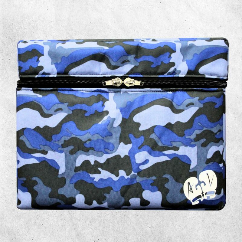 AV Box Cajon Canvas Carry Bag - Blue Camouflage Front view