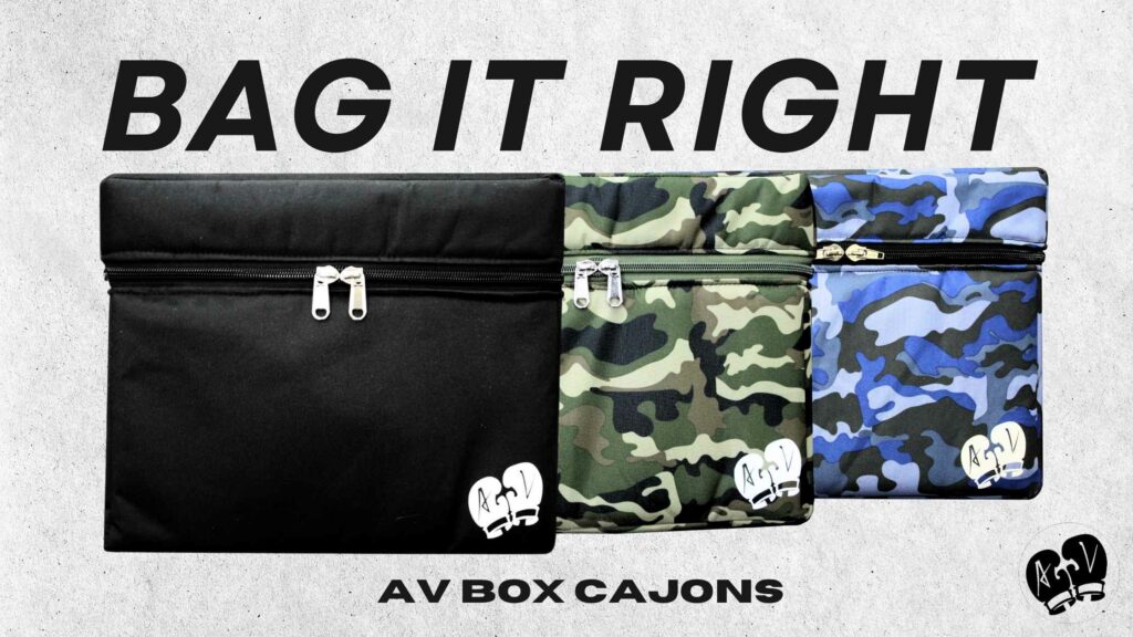 Av Biox Cajon Custom made carry bags - Black, Brown Camo & Blue Camo